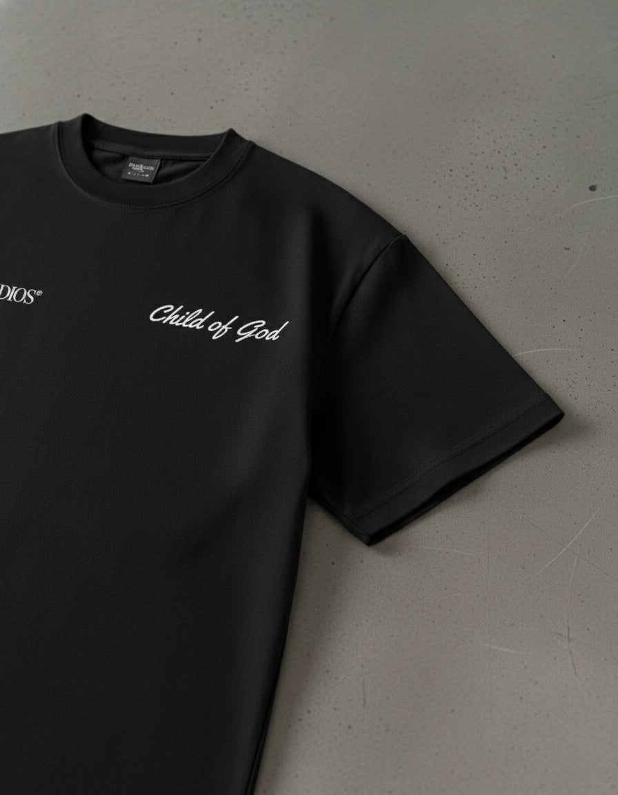 Child of God Black Heavyweight Loose Fit Tee | House of Peace®