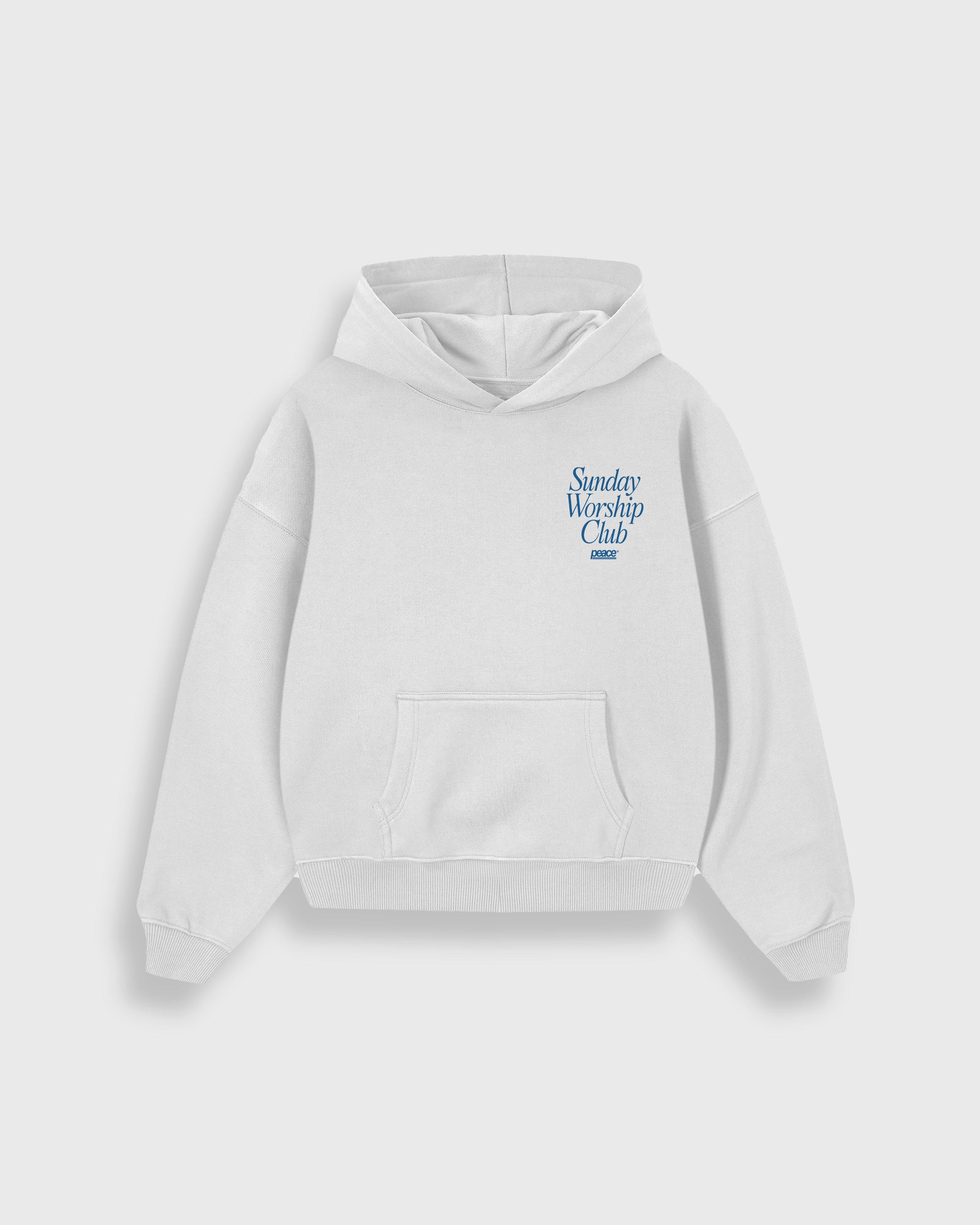 Sunday Worship Club White Oversized Heavyweight Hoodie | House Of Peace®