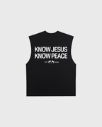 Know Jesus, Know Peace Black Raw Edge Tank Top | House Of Peace®