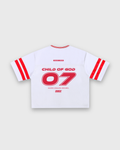 Child of God Vintage White Varsity-Inspired Boxy Tee | House Of Peace®