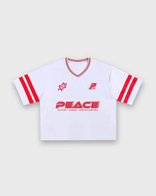 Child of God Vintage White Varsity-Inspired Boxy Tee | House Of Peace®