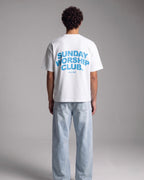 Sunday Worship Club Summer White Boxy Drop Shoulder Tee | House of Peace®