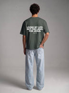 Living My Life Gray Boxy Drop Shoulder Tee | House of Peace®