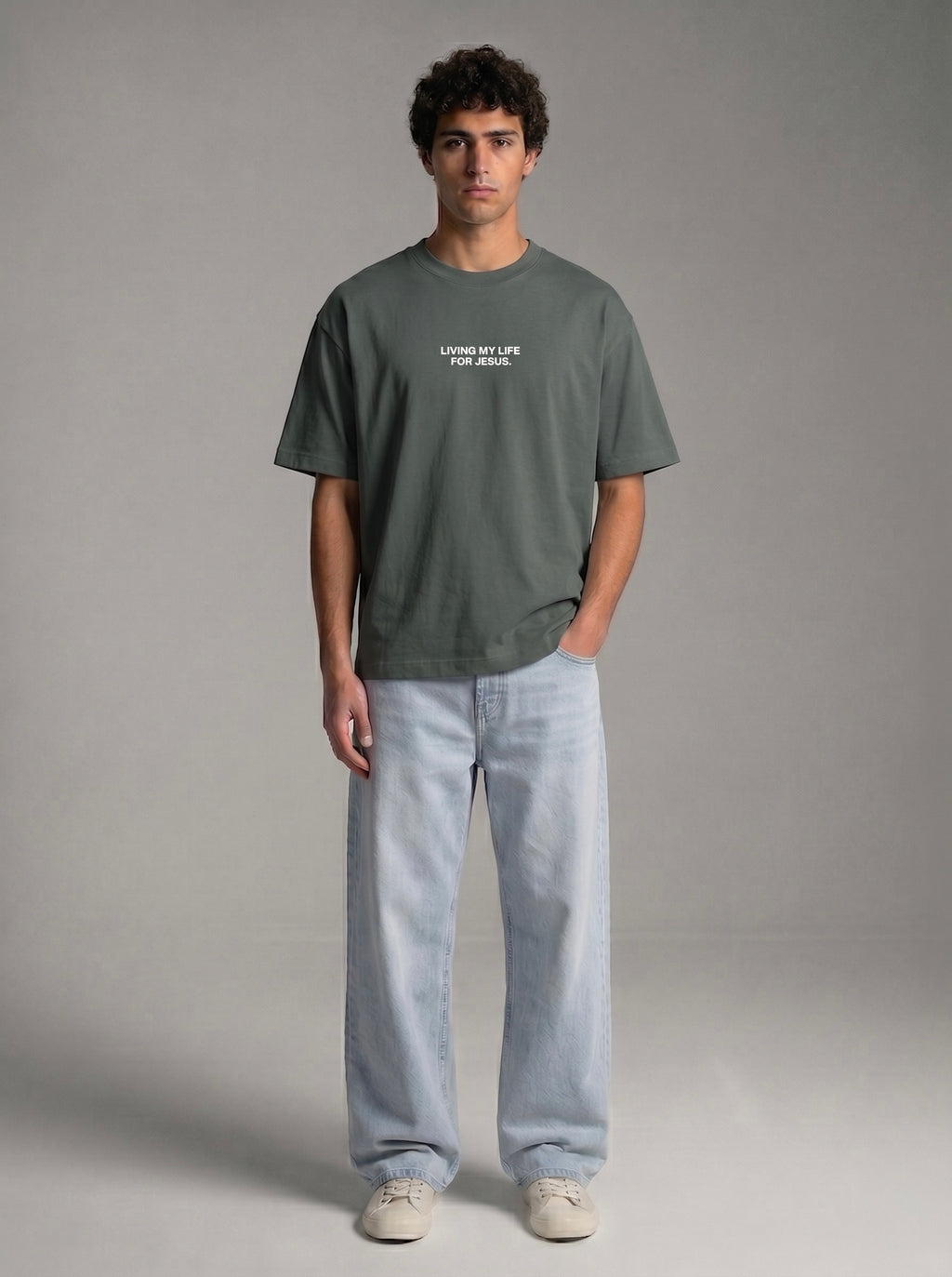 Living My Life Gray Boxy Drop Shoulder Tee | House of Peace®
