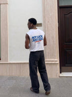 Not Luck Just God White Raw Edge Tank Top | House of Peace®