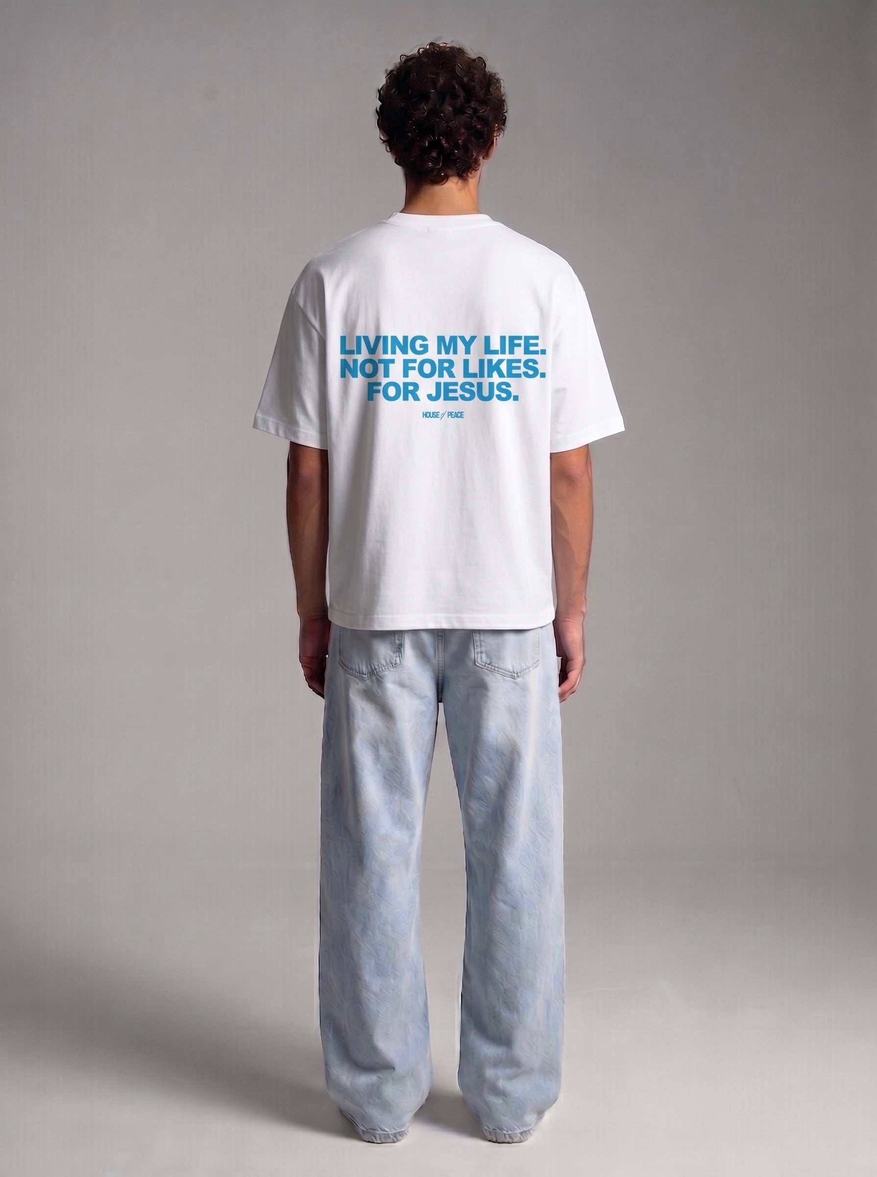 Living My Life White Boxy Drop Shoulder Tee | House of Peace®