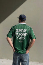 Sunday Worship Club Green Stripe Soccer Jersey | House of Peace®