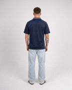 Jesus Loves You First Navy Blue Striped Soccer Jersey | House of Peace®
