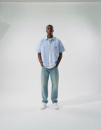 Know Jesus, Know Peace Oversized Blue Stripe Boxy Shirt | House Of Peace®