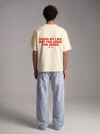 Living My Life Beige Boxy Drop Shoulder Tee | House of Peace®