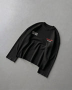 Not Luck Just God Waffle Longsleeve Loose Fit Tee Black | House of Peace®