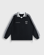 Know Jesus, Know Peace Signature Black Striped Collar Sweatshirt | House Of Peace®
