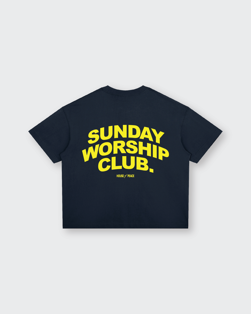 Sunday Worship Club Summer Navy Blue Boxy Drop Shoulder Tee | House of Peace®