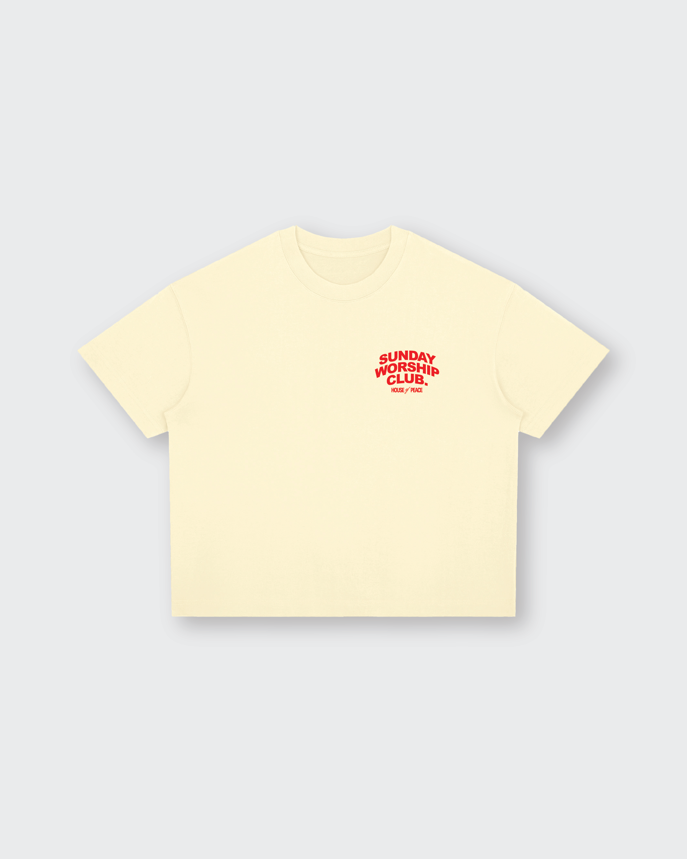 Sunday Worship Club Summer Beige Boxy Drop Shoulder Tee | House of Peace®