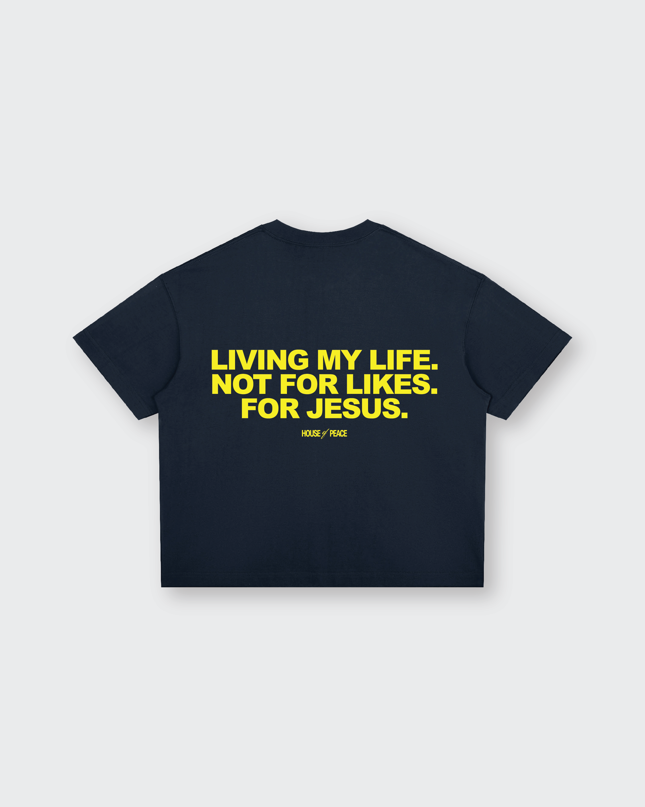 Living My Life Navy Blue Boxy Drop Shoulder Tee | House of Peace®