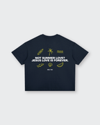Summer Love Navy Blue Boxy Drop Shoulder Tee | House of Peace®