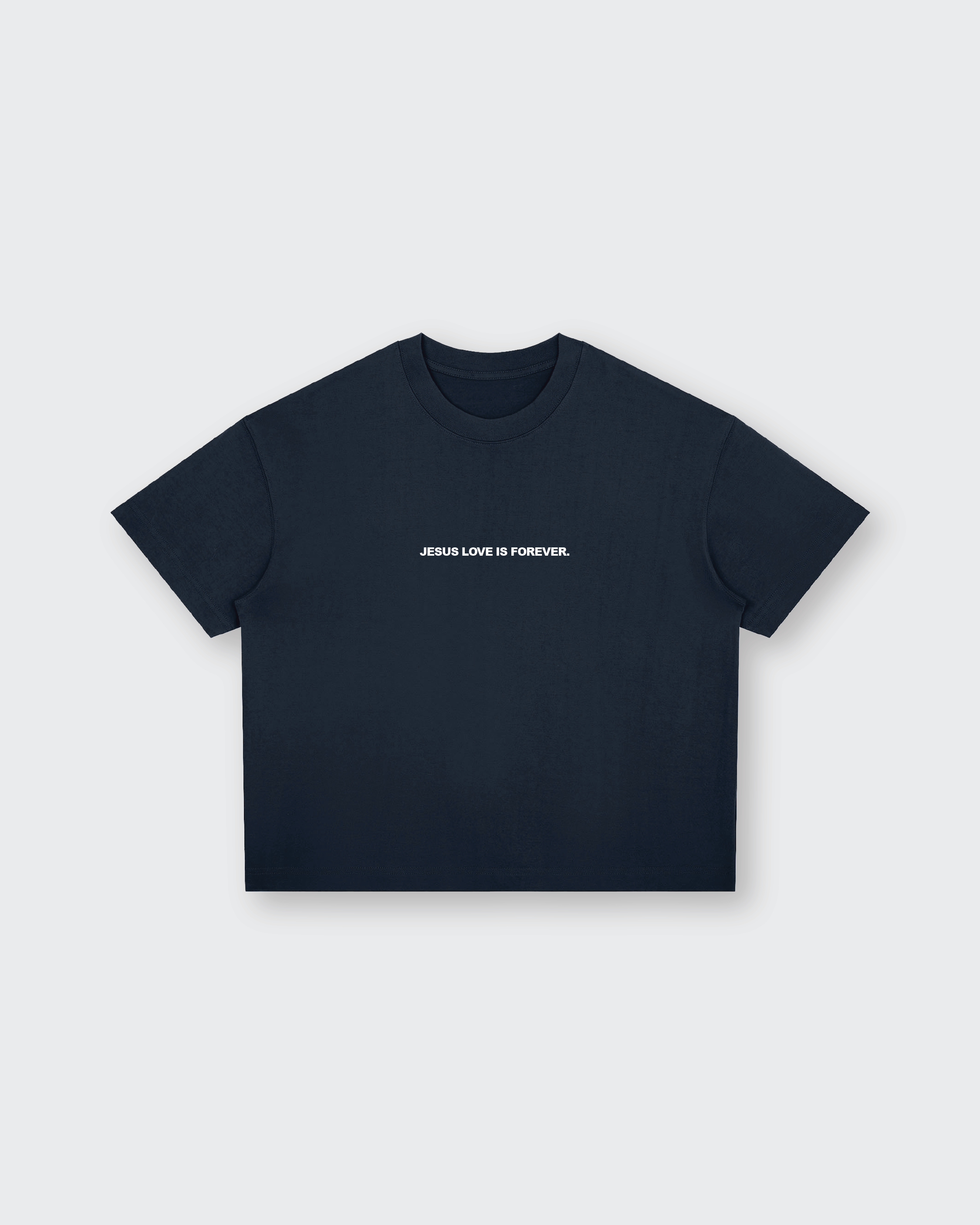 Summer Love Navy Blue Boxy Drop Shoulder Tee | House of Peace®