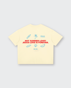 Summer Love Beige Boxy Drop Shoulder Tee | House of Peace®