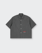 Not Luck Just God Dark Gray Oversized Striped Boxy Shirt | House Of Peace®
