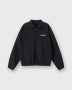 Peacemaker Heavyweight Black Fleece Polo Sweatshirt | House Of Peace®