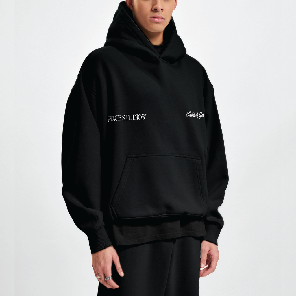 Child of God Black Oversized Heavyweight Hoodie | House Of Peace®