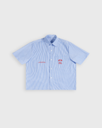 Know Jesus, Know Peace Oversized Blue Stripe Boxy Shirt | House Of Peace®