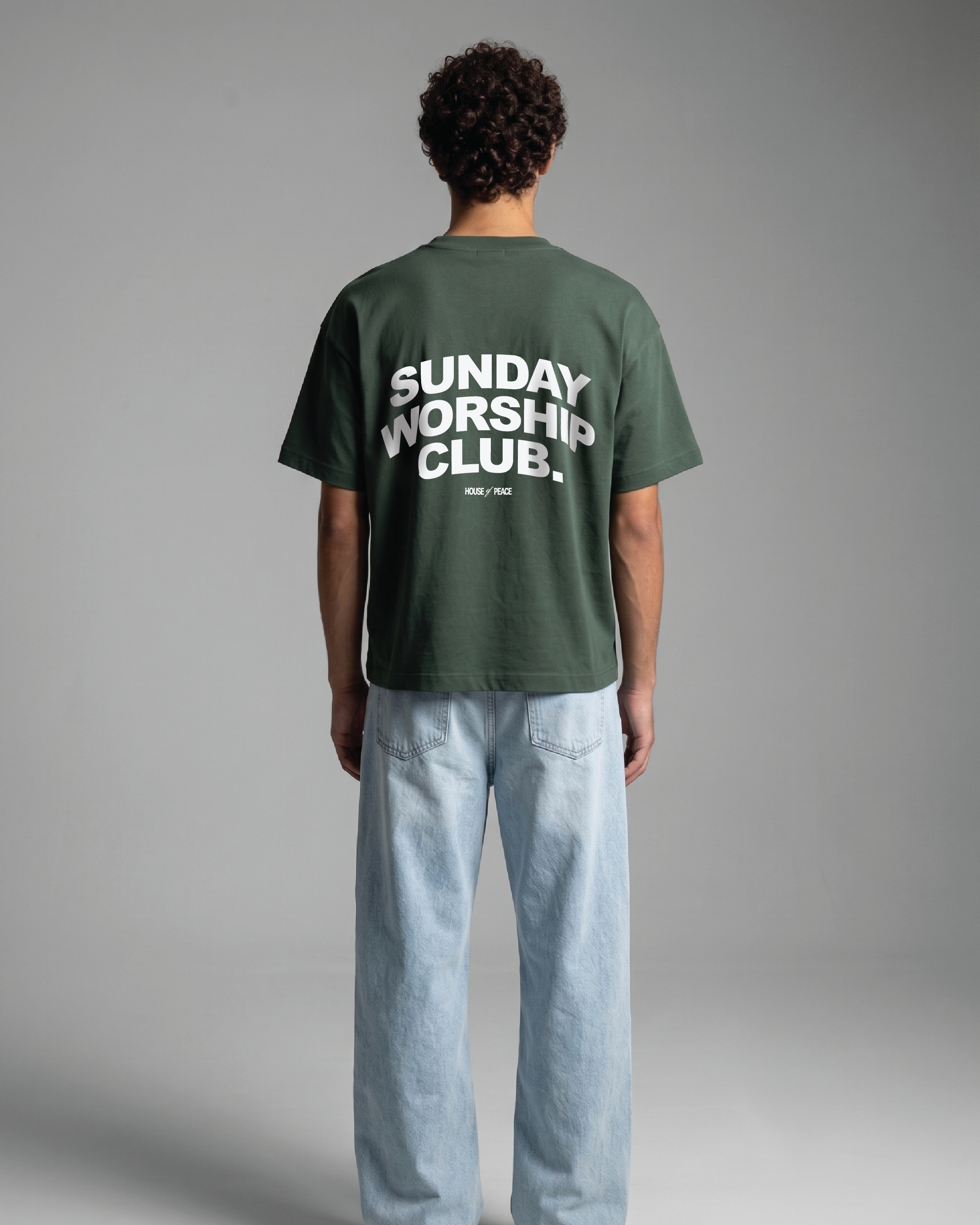 Sunday Worship Club Summer Gray Boxy Drop Shoulder Tee | House of Peace®