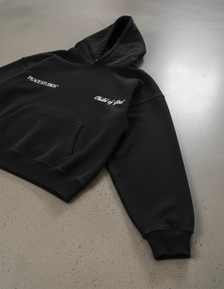 Child of God Black Oversized Heavyweight Hoodie | House Of Peace®