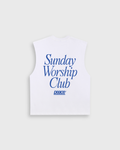 Sunday Worship Club White Raw Edge Tank Top | House Of Peace®