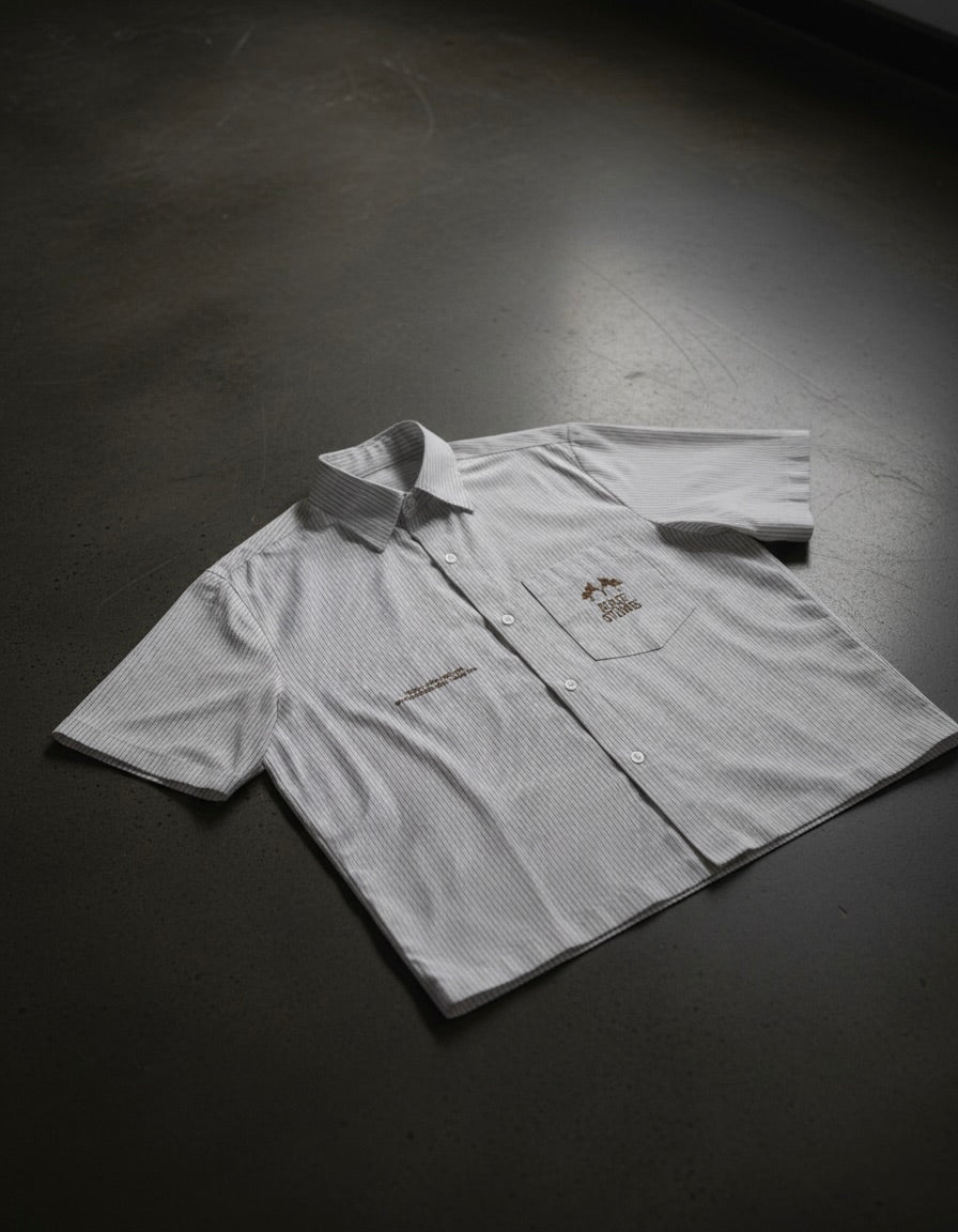 Know Jesus, Know Peace Oversized White Stripe Boxy Shirt | House Of Peace®