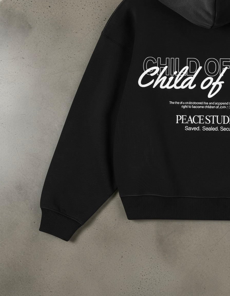 Child of God Black Oversized Heavyweight Hoodie | House Of Peace®